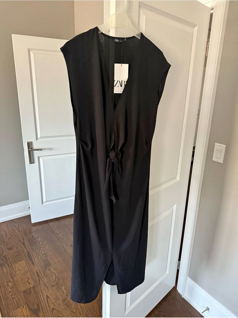Zara Black V-Neck Wrap Dress